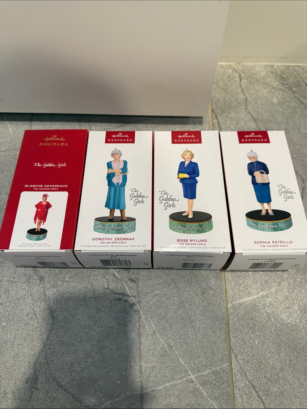 Hallmark Golden Girls Keepsake Ornaments - Blue & Red figures